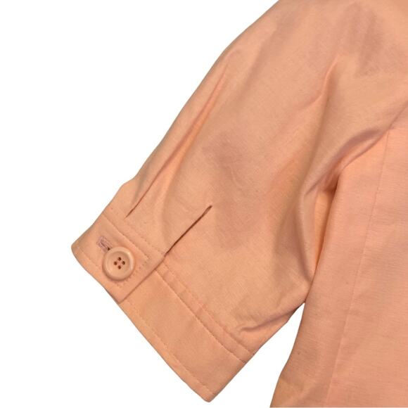 Antonio Melani Peach Cropped Linen Jacket Size 2 Small Orange Salmon Coat Blazer - Picture 6 of 11